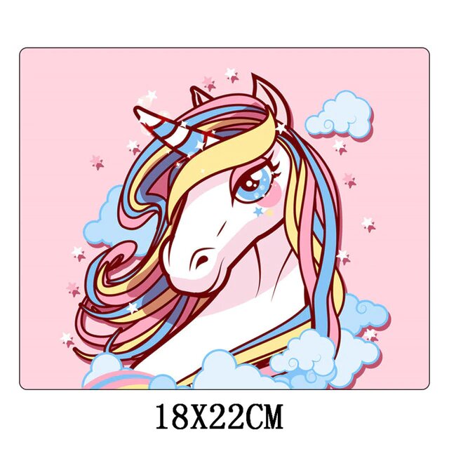 tapis de souris style licorne rose