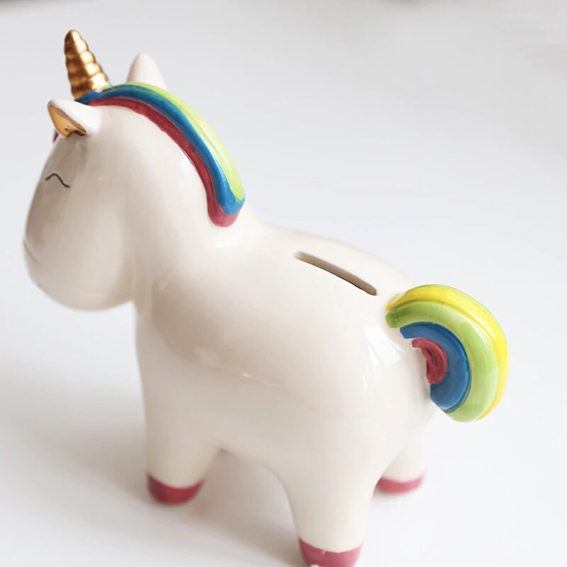 licorne tirelire couleur blanc