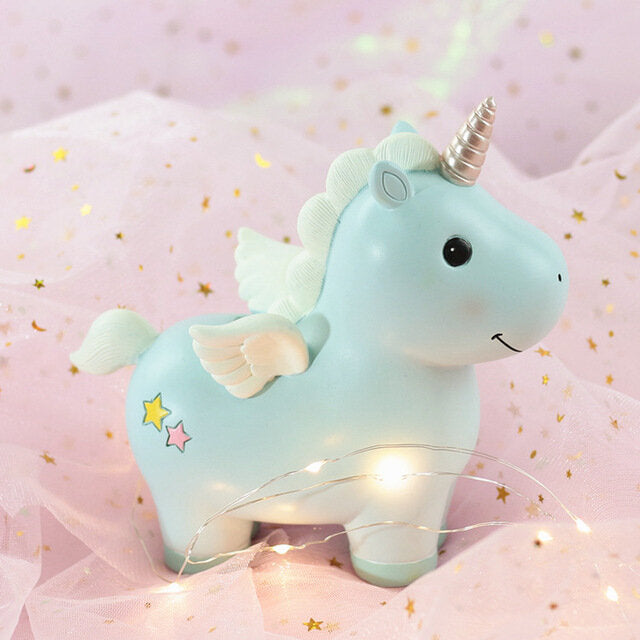 tirelire bleu licorne