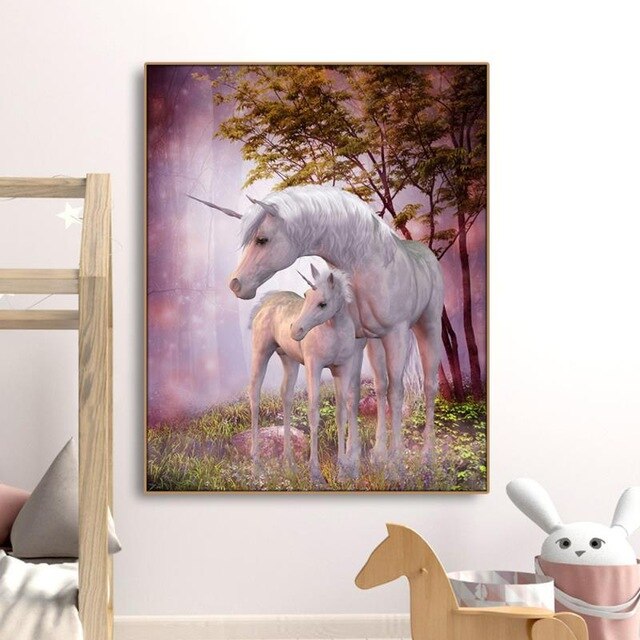 Toile Famille Licorne