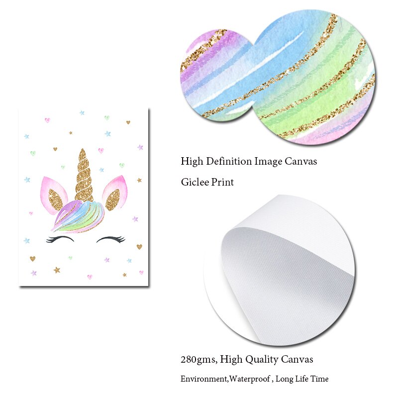 Toile Licorne Heureuse