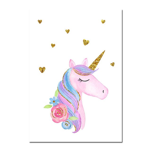 Toile Licorne Amoureuse