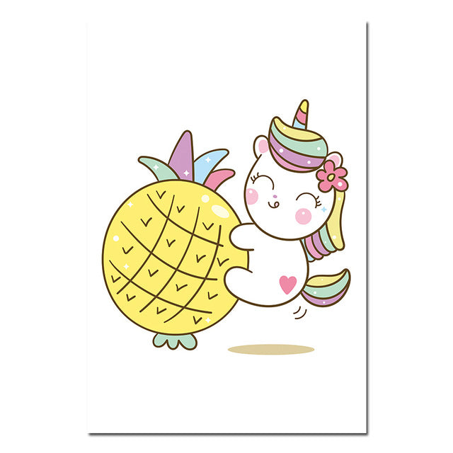 Toile Licorne Ananas
