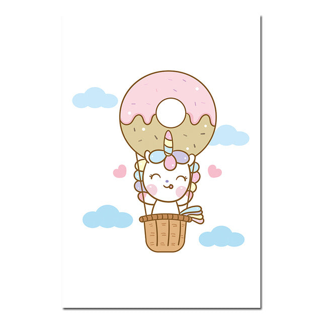 Toile Licorne Ballon Donut