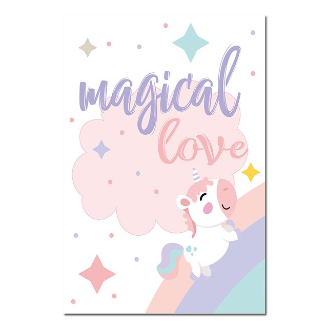 Toile Licorne Magical Love