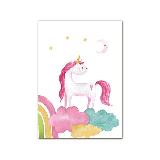 Toile Licorne Nuage
