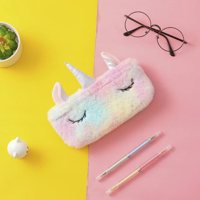 trousse fille licorne arc en ciel
