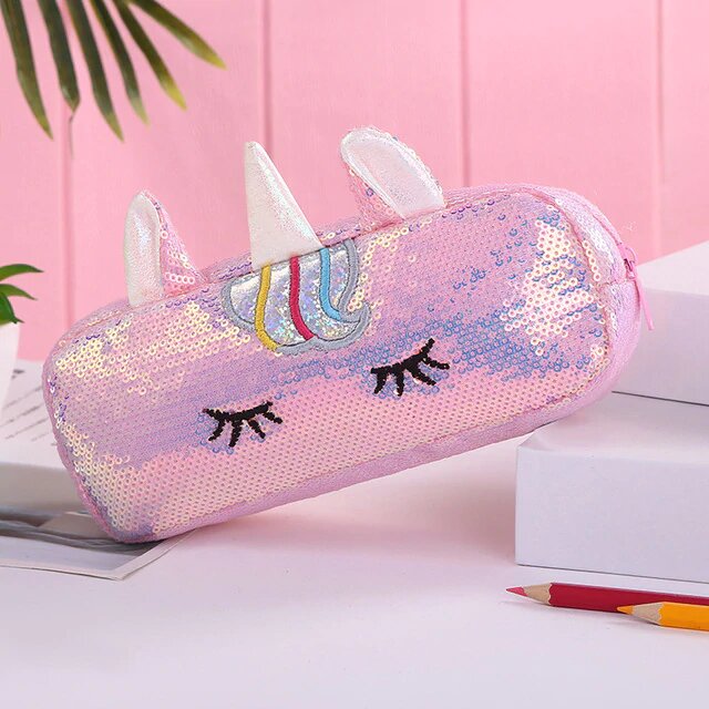 trousse paillette licorne pour fille