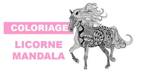 licorne mandala en coloriage