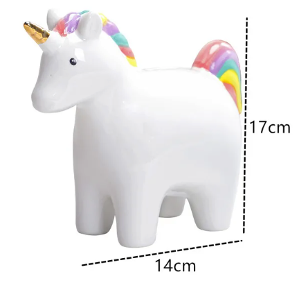 tirelire licorne multicolore