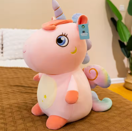 doudou licorne pour enfant de couleur rose