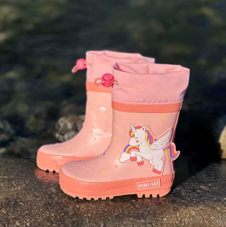 bottes de pluie licorne rose pour fille 