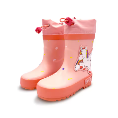 bottes caoutchouc licorne rose pour fille 