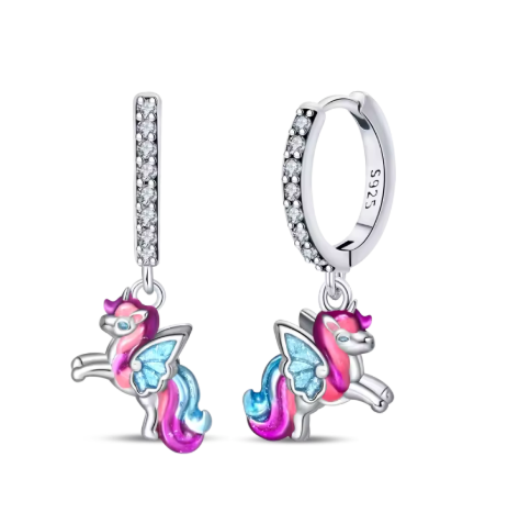 creole licorne boucle d oreille argent pour enfant fille elegante cadeau parfait noel anniversaire