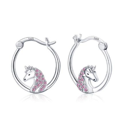 creole licorne boucle d oreille argent pour enfant fille elegante cadeau parfait noel anniversaire