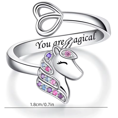 Bague Licorne Kawaii Argent