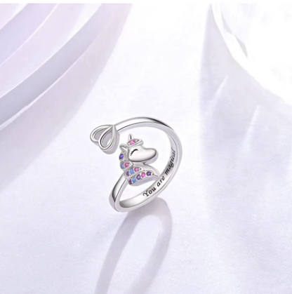 Bague Licorne Kawaii Argent