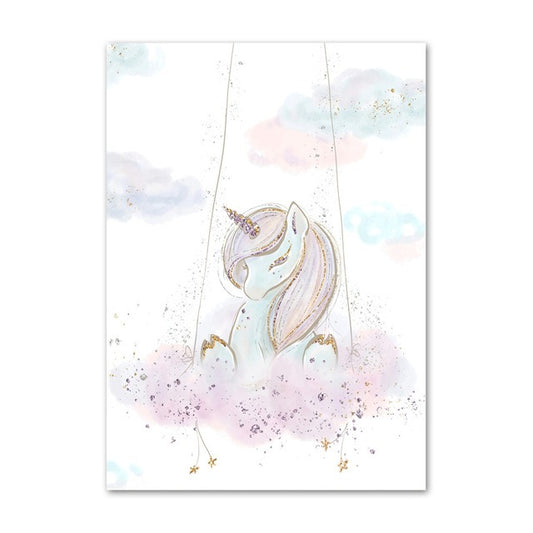 Toile Licorne Perchée