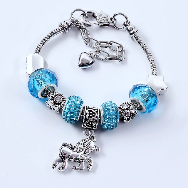 bracelet bleu licorne