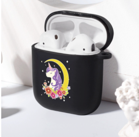 coque noire airpods licorne