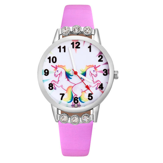 montre licorne avec des cristaux