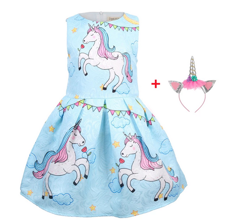 robe bouffante licorne bleu