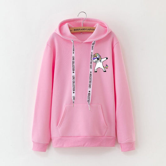 Sweat Rose Dab Licorne - monde-licorne