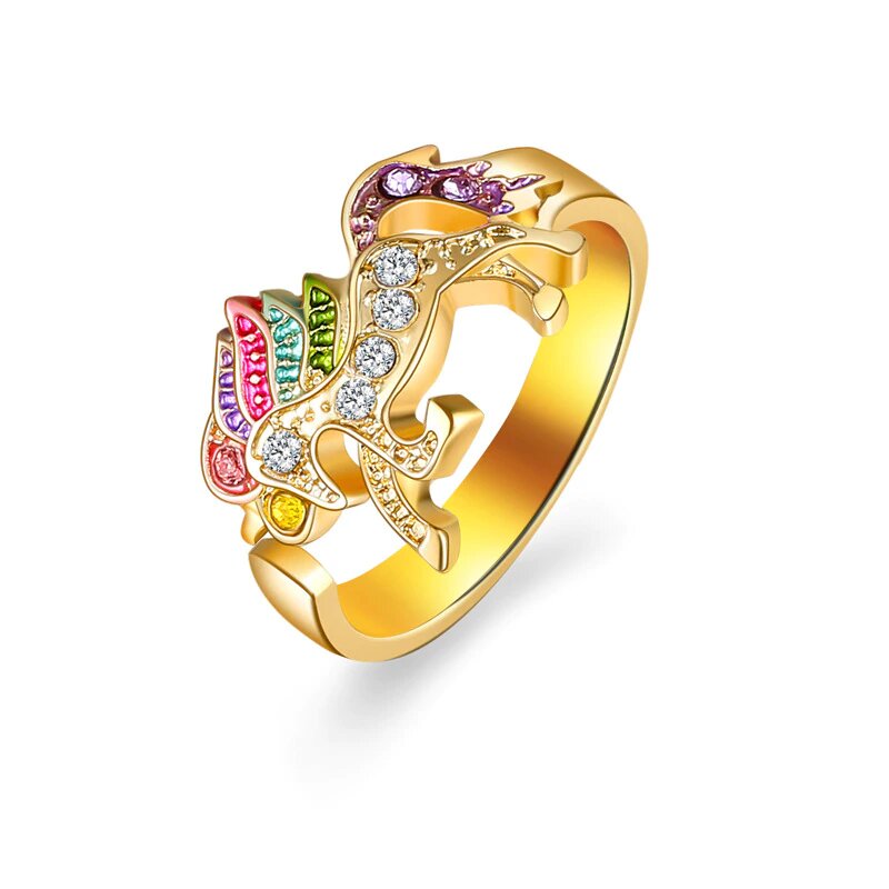 bague or style licorne