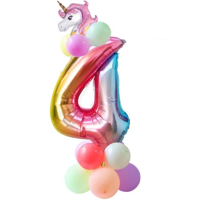 ballon anniversaire licorne numero 4