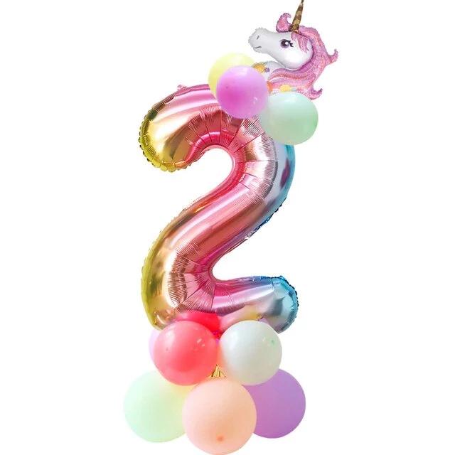 ballon anniversaire licorne numero 2