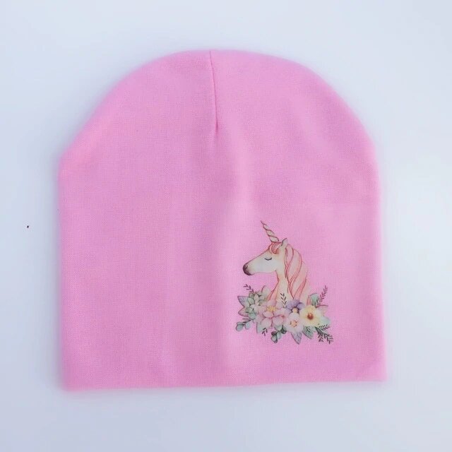 bonnet licorne rose pour fille