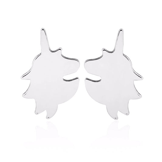 Boucle D'oreille Licorne<br>Couleur Argent - monde-licorne