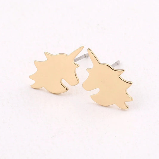 Boucle D'oreille Licorne Or - monde-licorne
