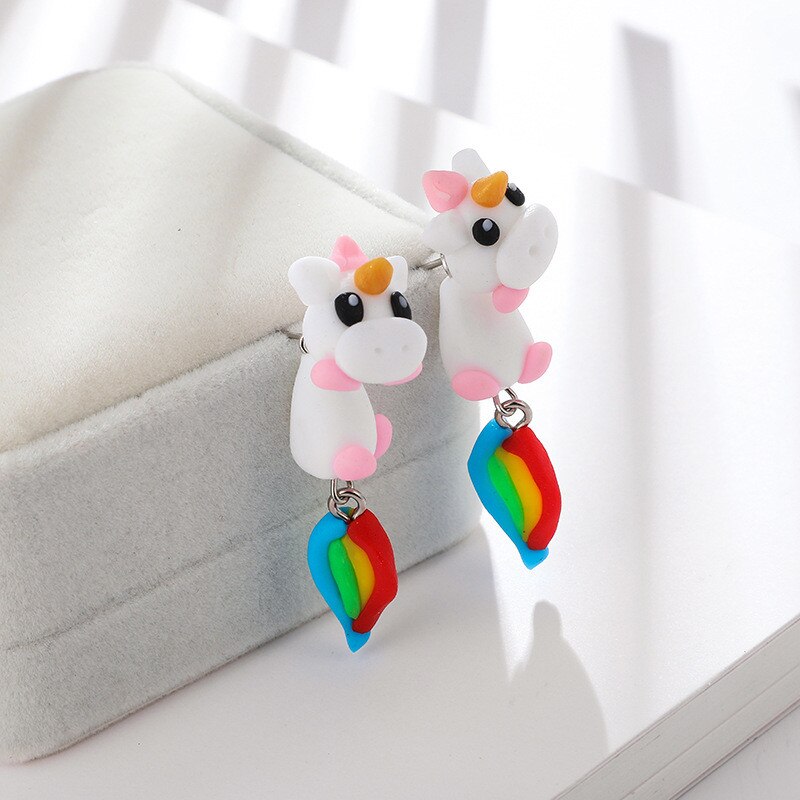 boucles d oreilles licorne fimo