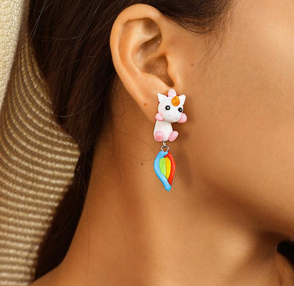 boucles d oreilles licorne cartoon