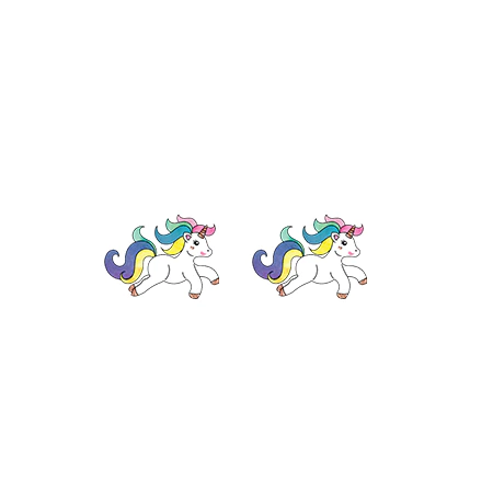 Boucles d'Oreilles Licorne Galopante