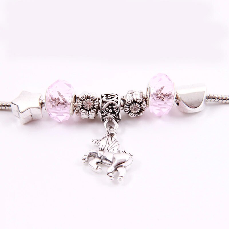 bracelet rose style licorne