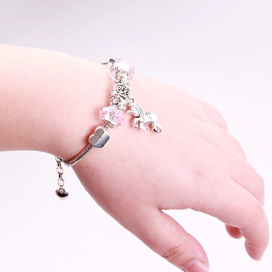 bracelet rose licorne