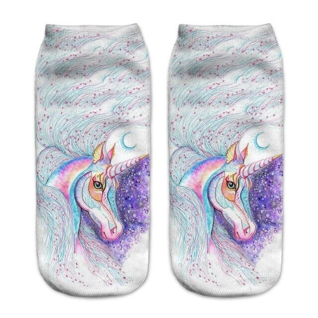 chaussette dessin licorne