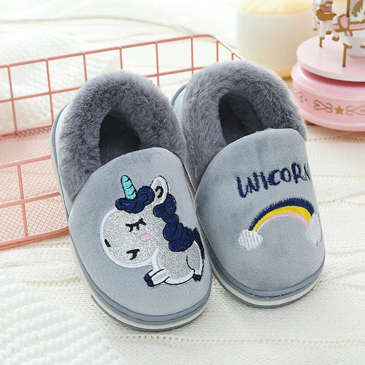 chausson bleu licorne enfant