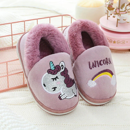 chausson violet licorne pour enfant et bebe
