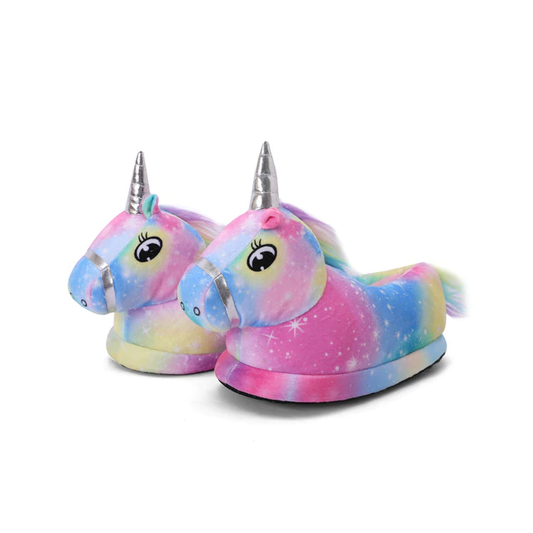 chaussons de licorne motif espace et etoile