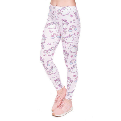 JinBei Lot De 2 Leggings En Coton Pour Filles 2-7 Ans - Motif Licorne - Respirants, Doux Et Extensibles - Gymnastique Et Quotidien