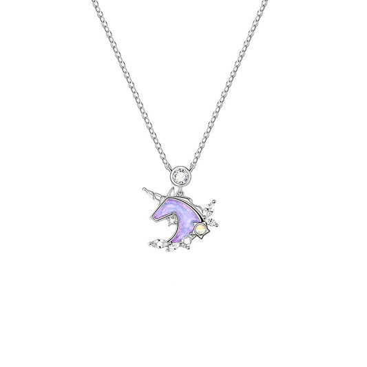 collier femme de luxe pendentif style licorne