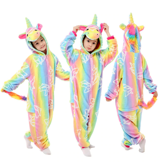 pyjama kigurumi licorne fille multicolore