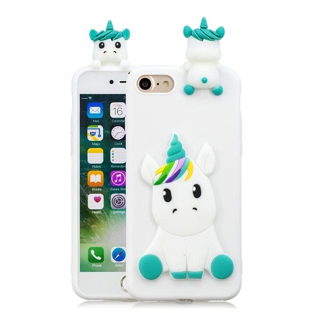 une coque blanche licorne pour iphone