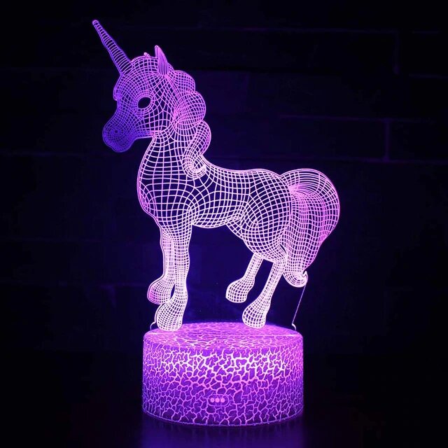 Lampe Licorne acrylique 3d