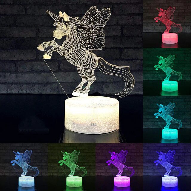 lampe licorne avec 16 couleurs differentes