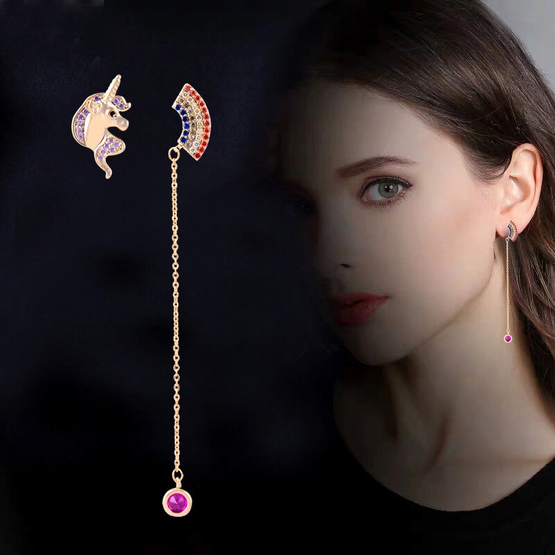 Longue Boucles d'Oreilles Licorne