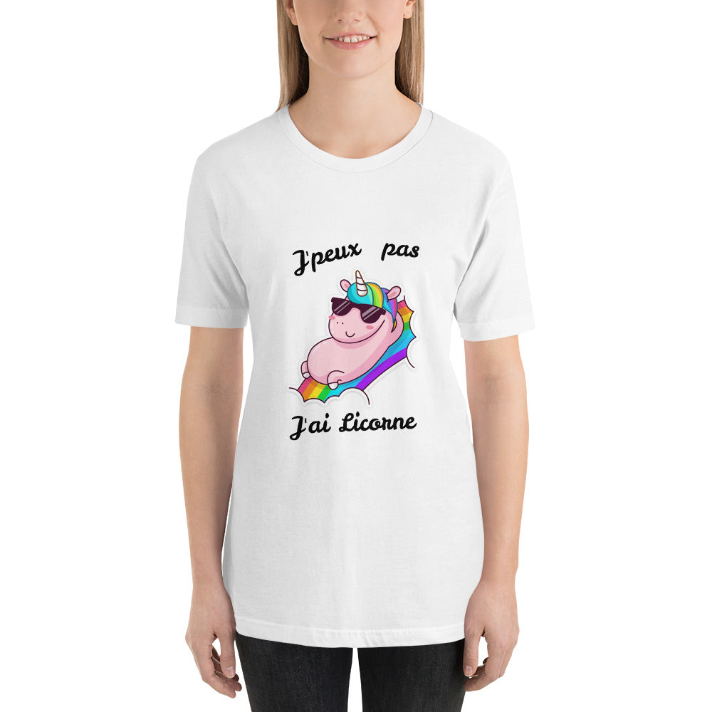 T-shirt J'peux pas j'ai licorne - monde-licorne